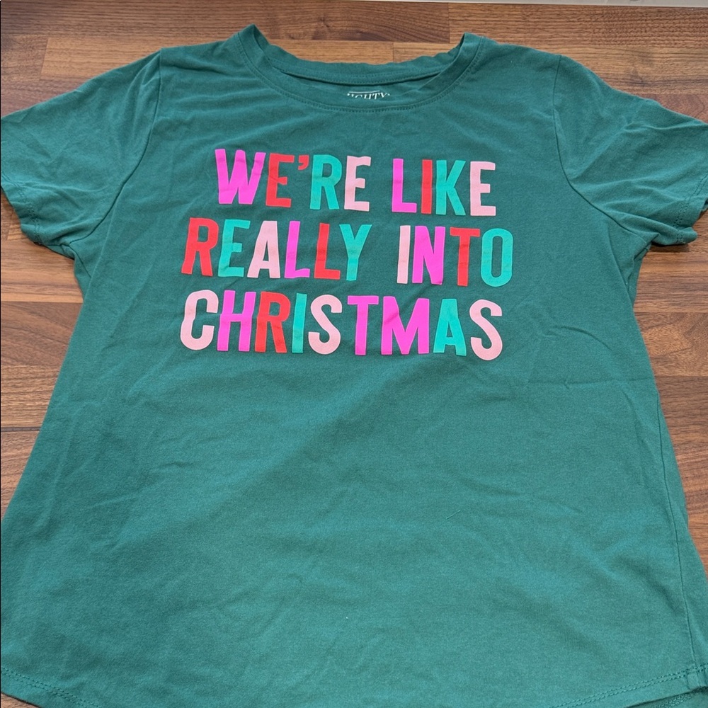 Green Christmas Slogan Tee